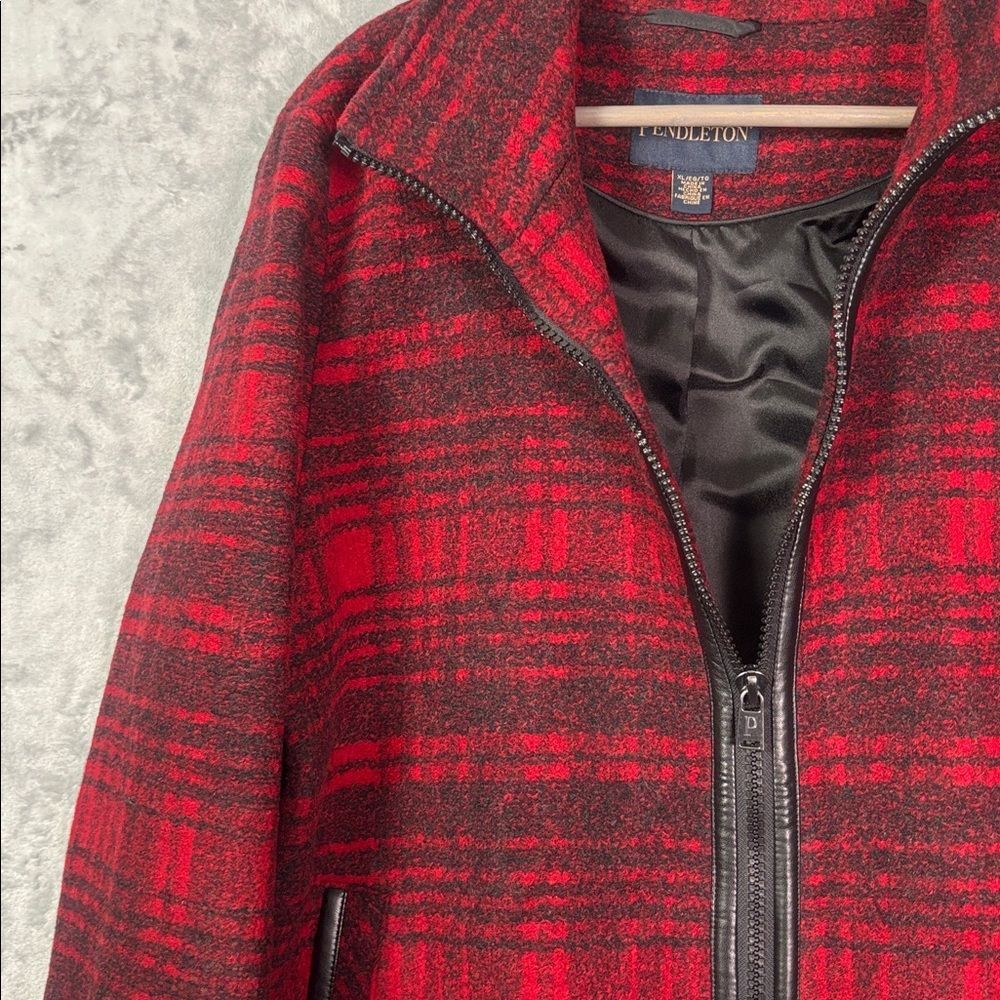Pendleton Red Black Plaid Wood Full Zip Jacket Size XL - Picture 7 of 11